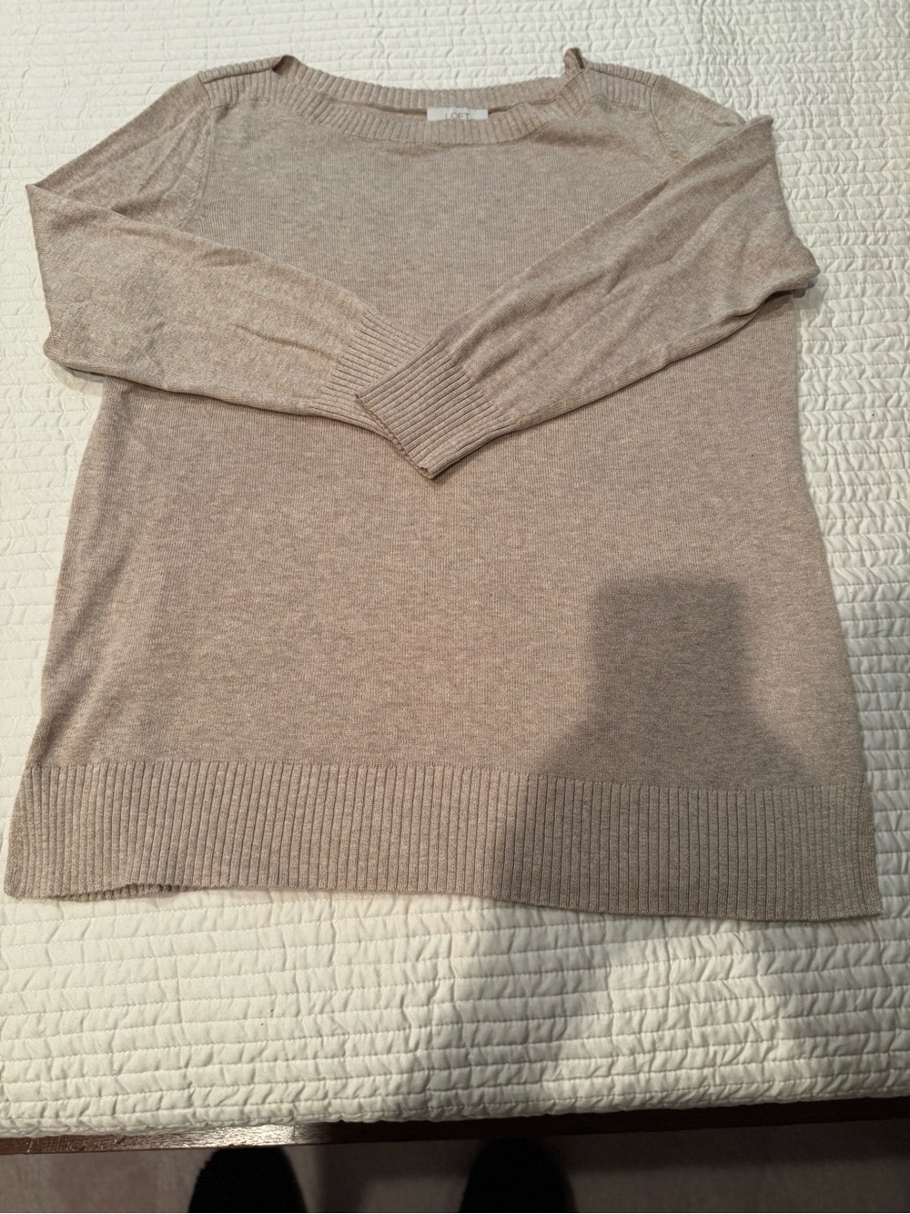 Ladies  Lightweight Crewneck Sweater in Beige by loft